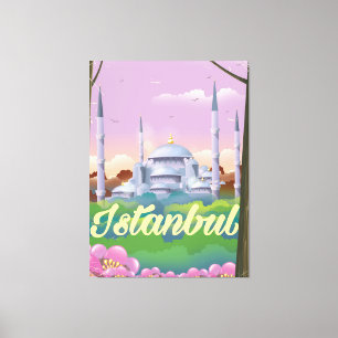 Toile Affiche de voyage de la mosquée bleue d'Istanbul