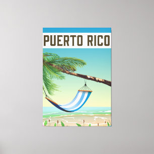 Toile Affiche de voyage de la plage de Porto Rico.