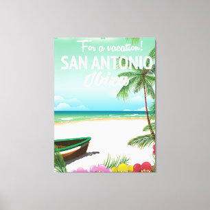Toile Affiche de voyage de la plage de San Antonio Ibiza