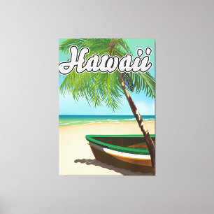 Toile Affiche de voyage de la plage tropicale d'Hawaii