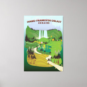 Toile Affiche de voyage de l'oblast d'Ukraine d'Ivano-Fr