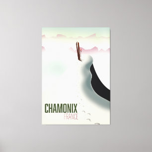 Toile Affiche de voyage de ski Chamonix France