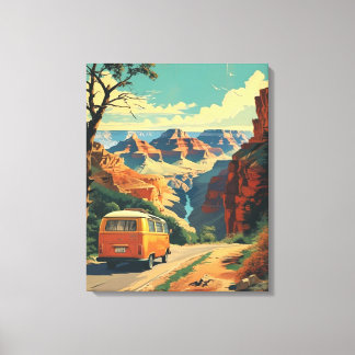 Toile Affiche de voyage de style rétro - Grand Canyon Ad