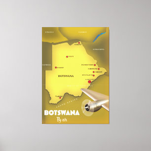 Toile Affiche de voyage de style vintage Botswana.