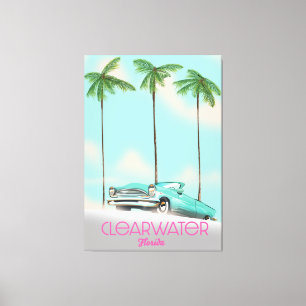 Toile Affiche de voyage de style vintage Clearwater Flor