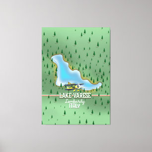 Toile Affiche de voyage du lac de Varèse, Lombardie, Ita