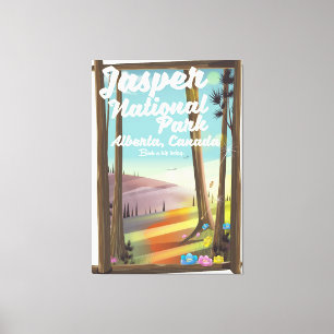 Toile Affiche de voyage du parc national Jasper, Canada