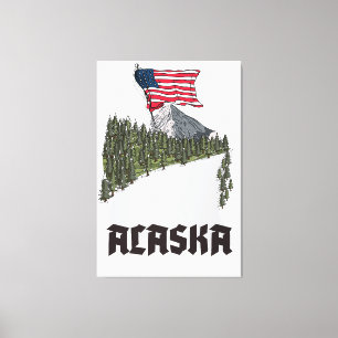 Toile Affiche de voyage en Alaska