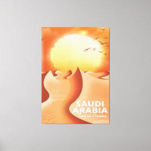 Toile Affiche de voyage en Arabie saoudite par avion