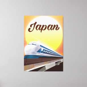 Toile Affiche de voyage en train à grande vitesse du Jap