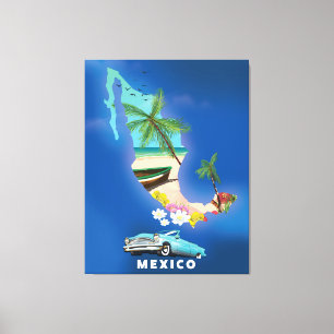 Toile Affiche de voyage illustration carte du Mexique.