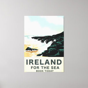 Toile Affiche de voyage nautique Irlande "Pour la mer"