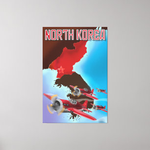 Toile Affiche de voyage North Korea Vintage.
