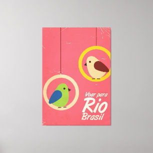 Toile Affiche de voyage pour voler à Rio, Brésil.