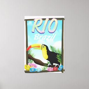 Toile Affiche de voyage Rio Brésil Toucan