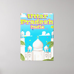 Toile Affiche de voyage Uttar Pradesh indien.