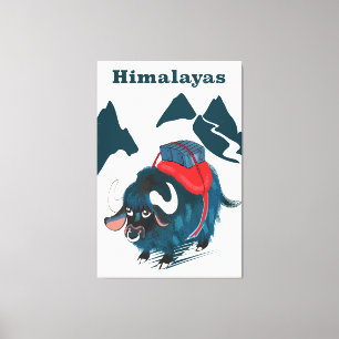 Toile Affiche de voyage vintage de l'Himalaya