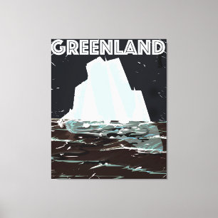 Toile Affiche de voyage vintage du Groenland