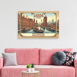 Toile Affiche de voyage vintage Leeds Angleterre