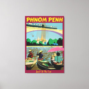 Toile Affiche de voyage vintage Phnom Penh