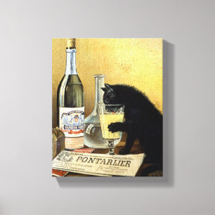 Toile Affiche française rétro "absinthe bourgeois"