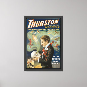 Toile Affiche magique vintage, Thurston, le grand
