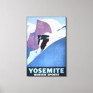 Toile Affiche promotionnelle du ski d'hiver