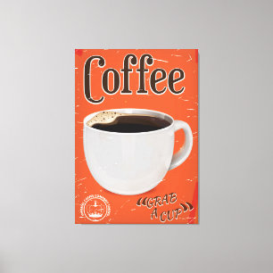 Toile Affiche publicitaire vintage pour le café
