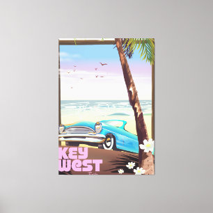 Toile affiche vintage de voyage de Key West la Floride