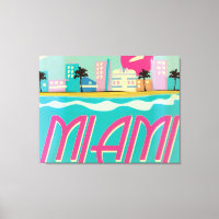 Affiche vintage Miami des années 80