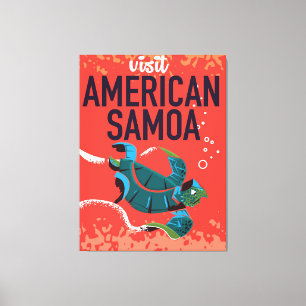 Toile Affiche Vintage voyage des Samoa américaines