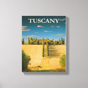 Toile Affiche Vintage voyage en Toscane Italie