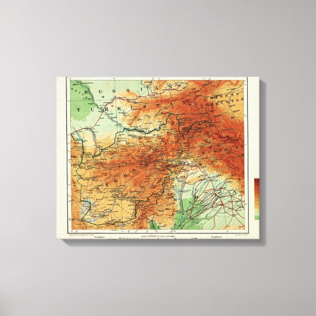 Toile AfghanistanCarte panoramiqueAfghanistan (Recto)