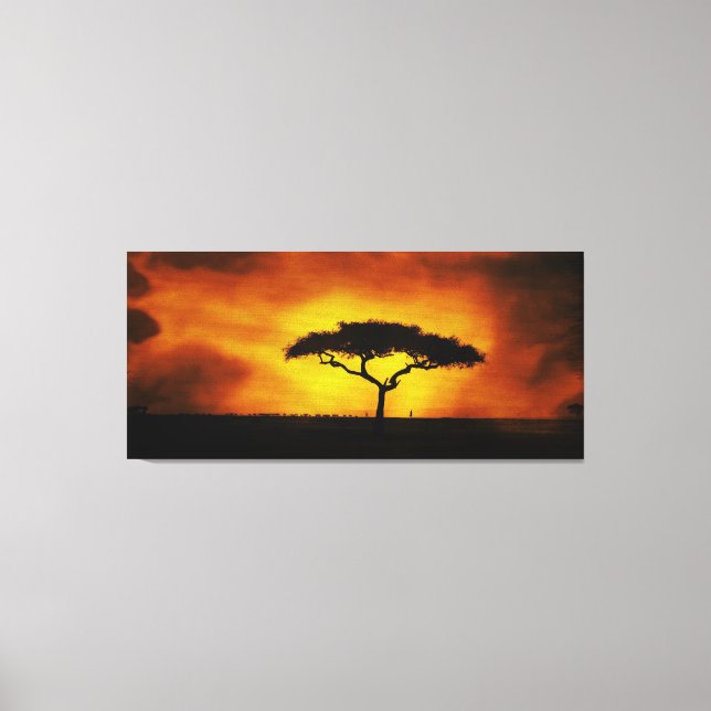 Toile Afrique Acacia Paysage doux (Recto)