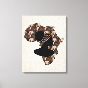 Toile Afrique et femme au foulard   Décor mural