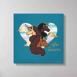 Toile Afro Unicorn Trio Coeur Design