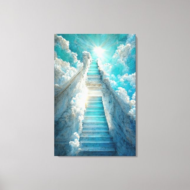 Toile AI Art Gallery™ - Escalier vers le ciel : Ciel ble (Recto)