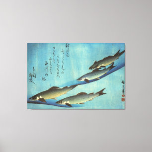 Toile Ai (truite) - Photos japonaises couleur Hiroshige