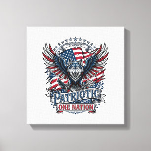 Toile Aigle Patriotique Loup Hybride Animal Hybride Patr