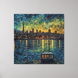 Toile Aiguille spatiale Seatle en style van Gogh