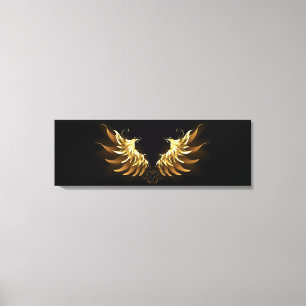 Toile Ailes d'Ange d'or sur arrière - plan noir