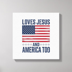 Toile Aime Jésus et l'Amérique aussi T-shirt chrétien pa