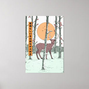 Toile Aimez la grande faune sauvage d'hiver