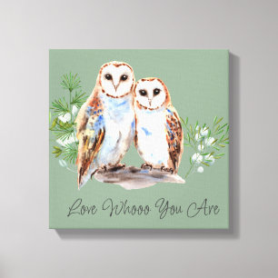 Toile Aimez Qui Vous Êtes Chouette Rustique Aquarelle