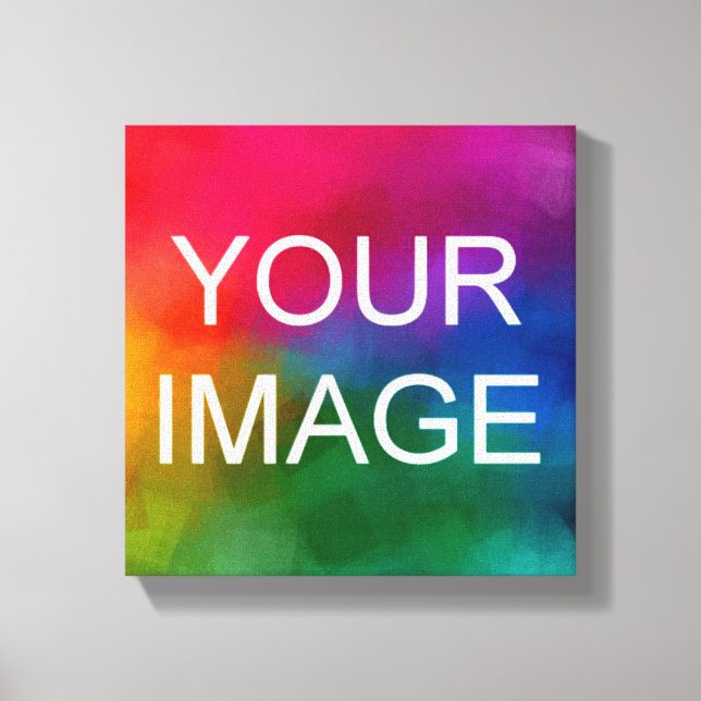 Toile Ajouter une image Photo Logo Budget Carré Petit (Recto)