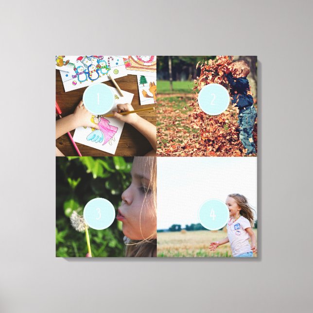 Toile Ajouter votre propre photo personnalisable 4 image (Recto)