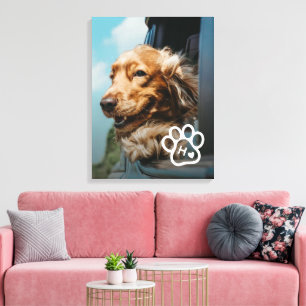 Toile Ajoutez votre propre photo de chien avec monogramm