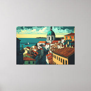 Toile Alfama, le plus ancien district de Lisbonne, Portu
