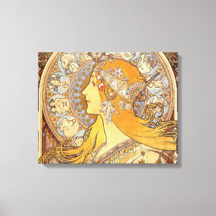 Toile Alfonse Mucha Zodiac Art nouveau femme