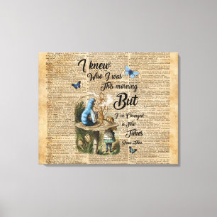 Toile Alice au pays des merveilles Citation Dictionnaire